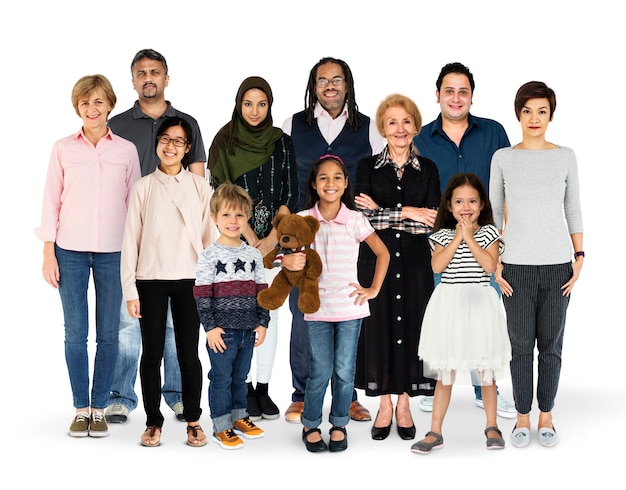 A diverse group of parents and children standing together, representing the variety of family structures that benefit from the Child Tax Credit. The image should convey inclusivity and community support.
