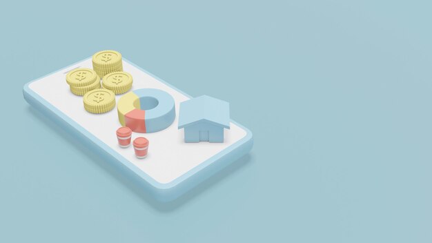 A visual depiction of a calculator app with different expense categories listed (housing, food, transportation, healthcare). The app displays a total monthly expense figure.