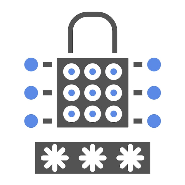 A secure password icon consisting of a lock symbol with many alphanumeric characters forming a protective shield around it. The image emphasizes the complexity and strength of password required for online security.