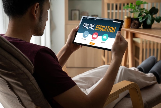 A person using a laptop with a screen displaying various online course options, highlighting the importance of research and informed decision-making in selecting the right educational path.