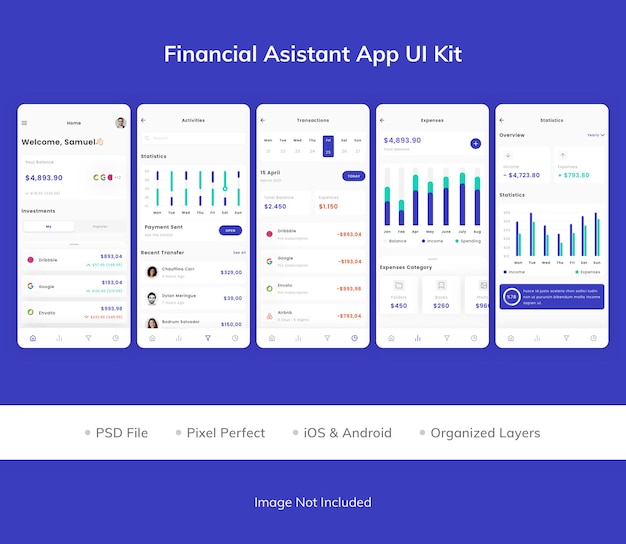 A screenshot of a personal finance app dashboard showing various financial accounts, categorized expenses, and net worth summary for a user. The user interface is clean and intuitive.