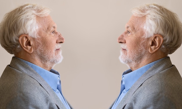 A split-screen image showing a person happily retired on one side, contrasted with a worried person struggling with bills on the other. An inflation graph looms in the background, affecting both scenarios differently.