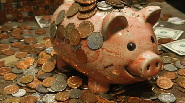 A visual representation of an emergency fund, showing a piggy bank labeled 