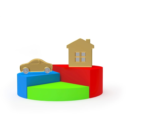 A pie chart illustrating asset allocation, showing different segments representing stocks, bonds, real estate, and other investments, emphasizing the importance of diversification for long-term financial security.