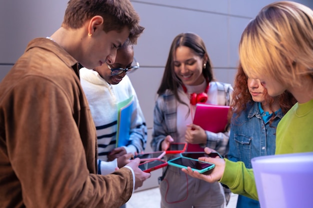 Students participating in a workshop where they are learning to code a simple AI application, showcasing hands-on AI education. The students are engaged and collaborating.