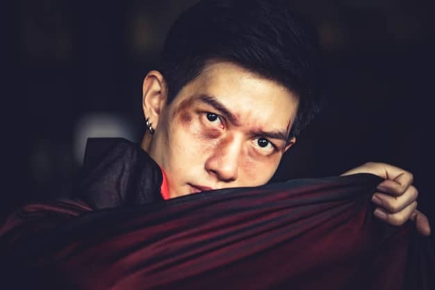 A close-up shot of a K-Drama villain with a menacing expression, showcasing the actor's intense performance. The background is blurred, focusing solely on the character's face and emotion.