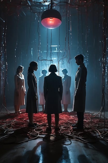 A dramatic shot of a group confrontation between [Character A] and [Character B] in [Episode Title], showcasing the emotional fallout of the revealed secrets.