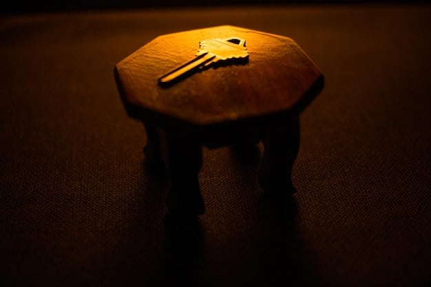 A close-up of a key prop from the opening scene, such as a mysterious letter or a worn photograph, emphasizing its importance. The lighting is focused on the object, enhancing its texture and detail.