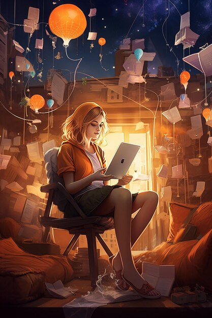A digital artwork depicting a reviewer sitting in front of a screen, surrounded by notes and a tablet, deeply engrossed in analyzing a drama. The background features various drama set designs blurred, emphasizing the reviewer's focus on dissecting the shows.