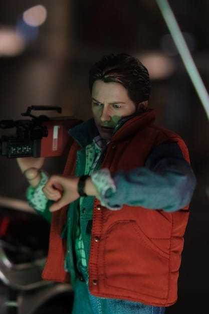 A detailed shot of a film director meticulously reviewing a scene during the filming of a high-drama movie. The director is focused, surrounded by film equipment and a production crew, which highlights the intensity and the collaborative effort involved in creating a dramatic production.