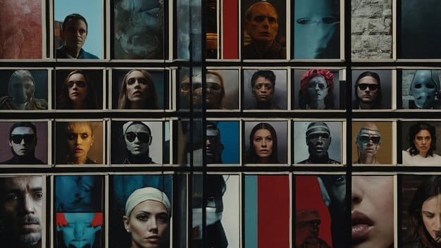 An image showcasing various modern drama film posters, each representing a different sub-genre and narrative style. The posters include titles from international films and indie productions, highlighting the diversity and global appeal of contemporary drama.