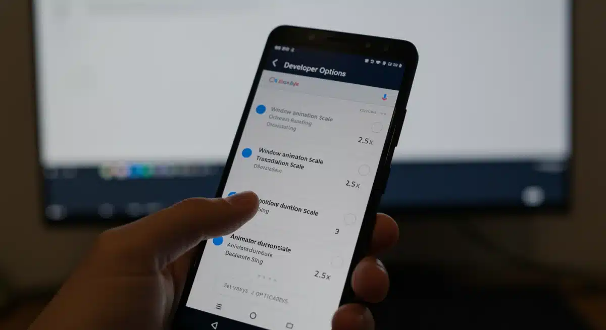 Hand adjusting animation scales in Android developer options for performance