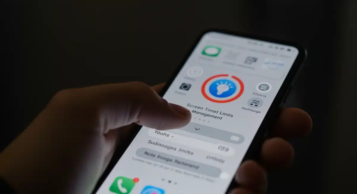 Smartphone showing app screen time limit settings