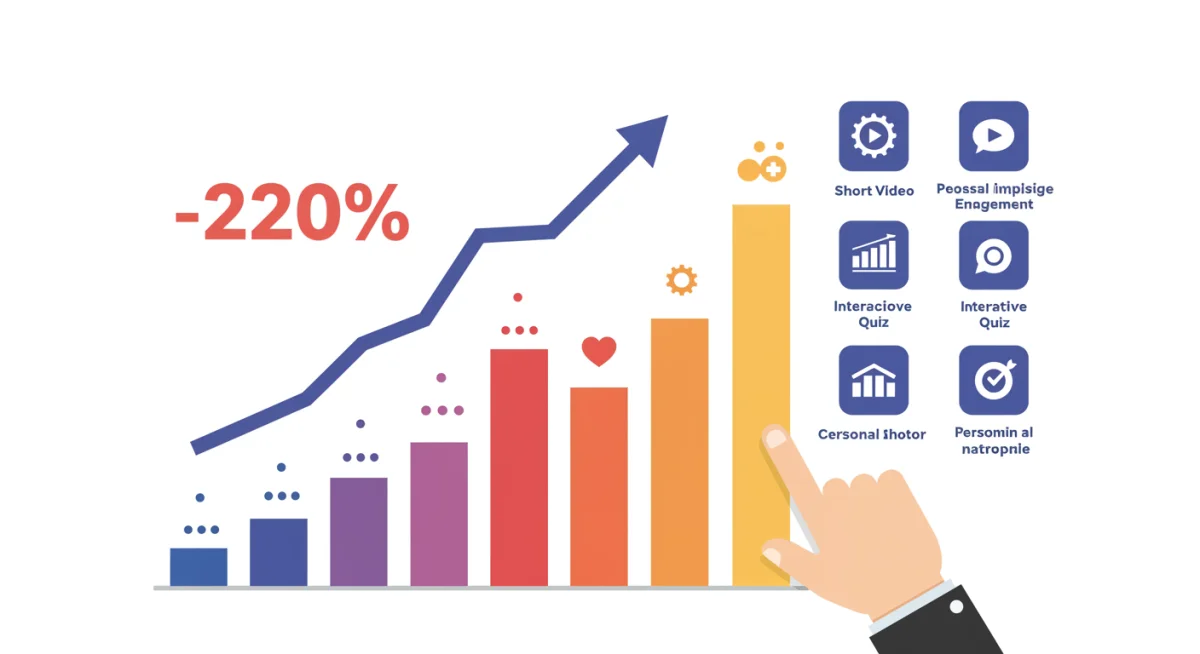 Infographic showing a 20% engagement increase with storytelling formats.