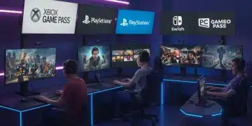 Gamers enjoying various subscription services on multiple platforms