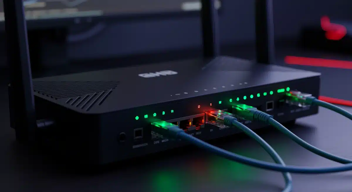 High-performance gaming router with ethernet cables for low latency