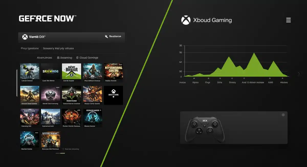 Comparison of GeForce Now and Xbox Cloud Gaming interfaces