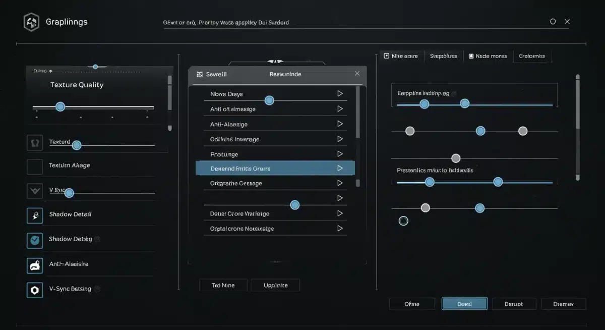 In-game graphics settings menu for performance optimization