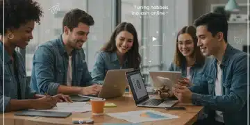 Diverse young adults monetizing hobbies online by 2026