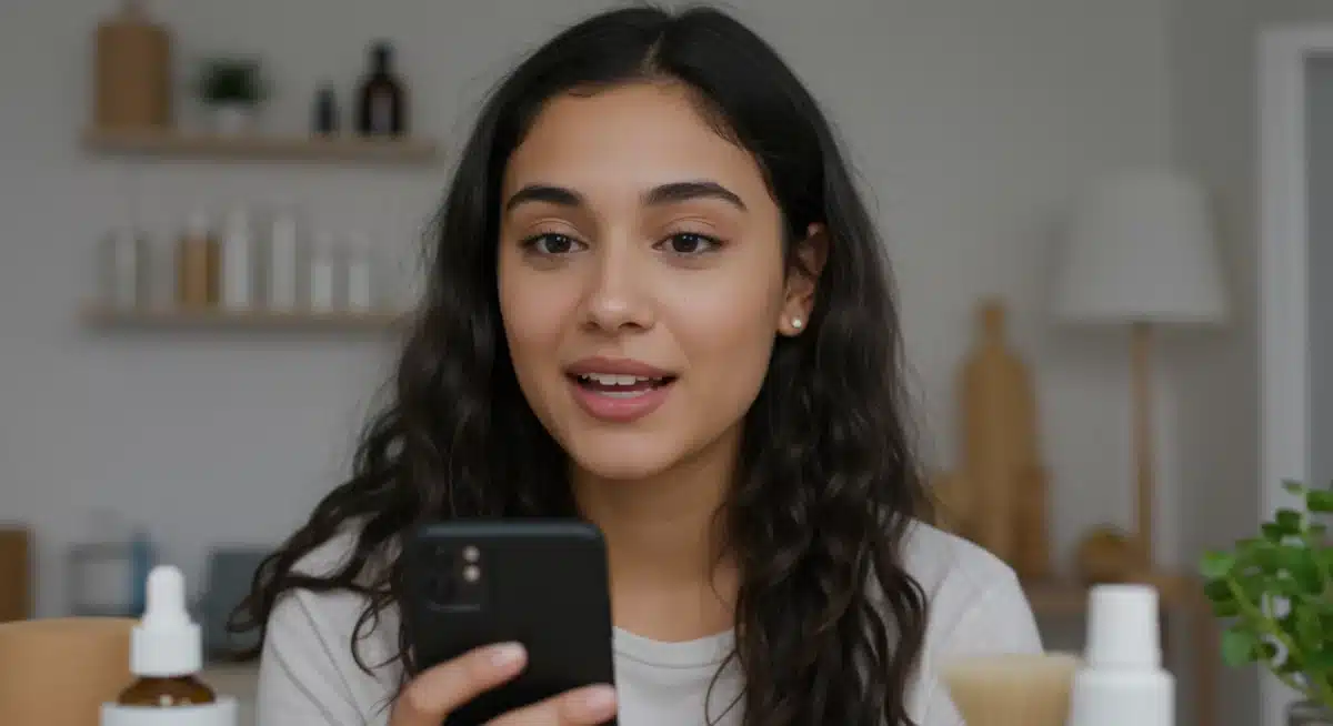 Micro-influencer passionately discussing niche trend with engaged audience