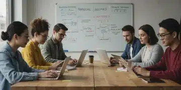 Online Money-Making Methods 2026: Pros & Cons Young adults discussing online money-making methods in a modern co-working space.