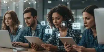 Young adults confidently managing digital security on devices