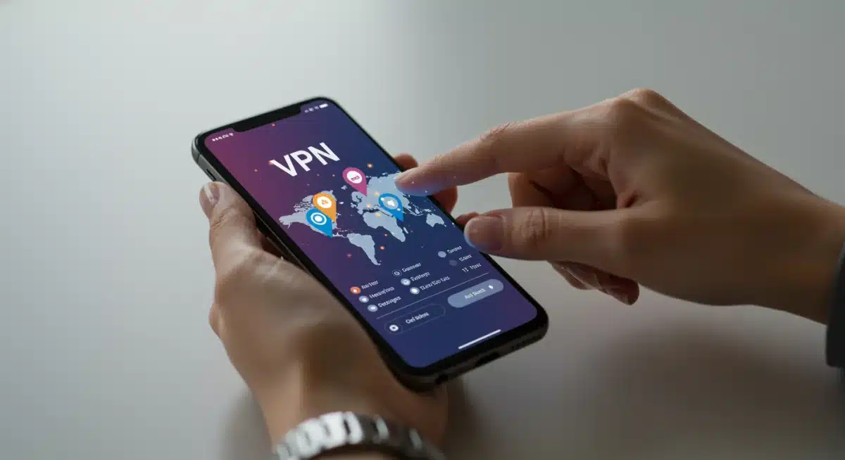 Smartphone displaying advanced VPN settings for enhanced privacy
