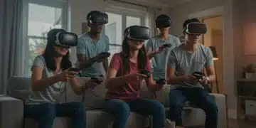 Gamers in the US enjoying advanced VR headsets, showcasing immersive virtual reality gaming