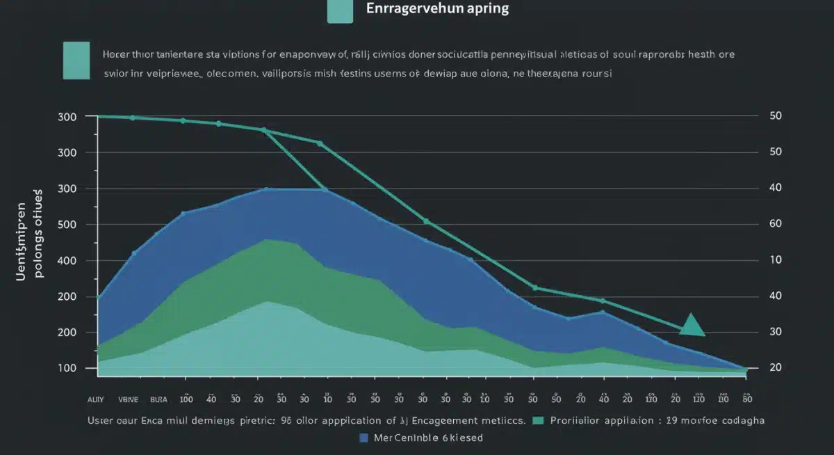 Graph illustrating an 18% drop in social media user engagement over six months