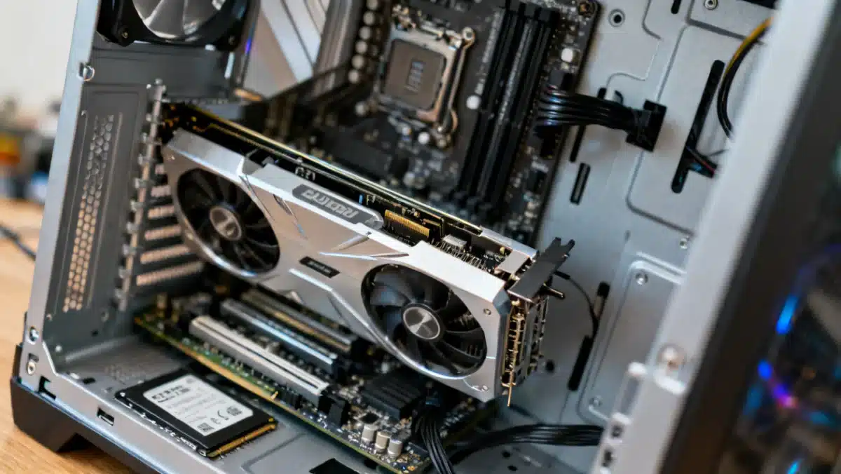 Installing a new graphics card into a gaming PC motherboard