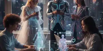 Young adults engaging with virtual fashion on digital devices