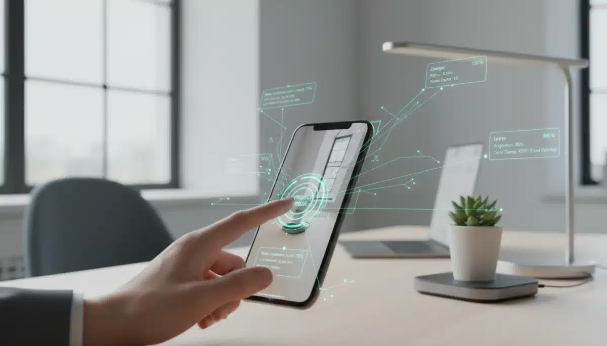 User interacting with augmented reality features on a smartphone
