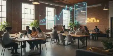 People working on laptops and phones, symbolizing online income and the impact of new IRS tax laws for 2026.