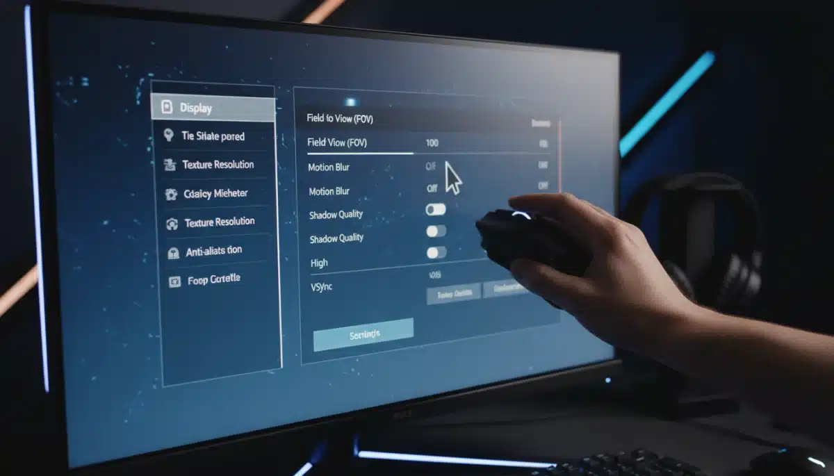 In-game settings menu with focus on graphics and display options