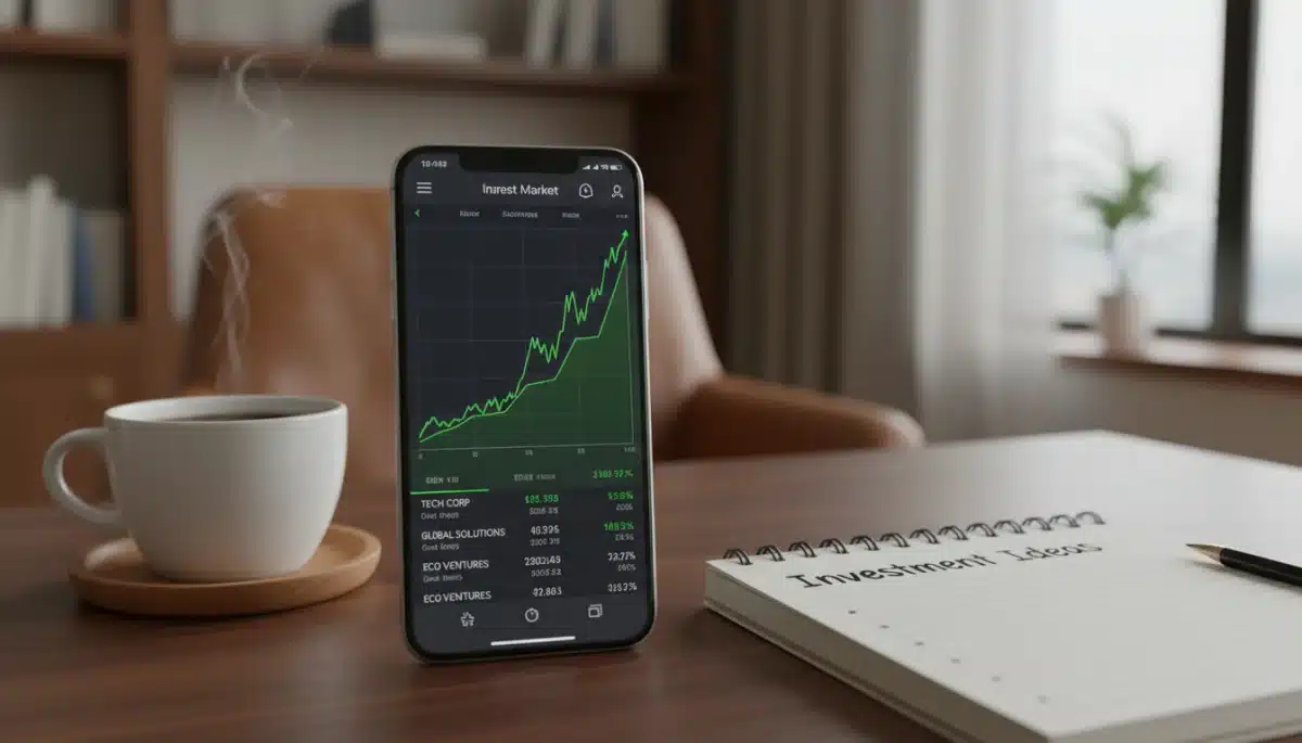 Smartphone displaying investment app for passive income growth