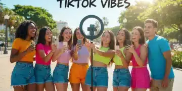 Young adults filming viral TikTok challenge on a summer day
